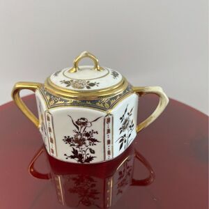 Antique Nippon Noritake Morimura Black Gold Porcelain Tea Service 13 Piece Set